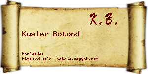 Kusler Botond névjegykártya